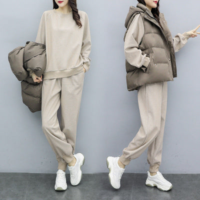 Sporty Casual Sweater Vest With Slim Trousers